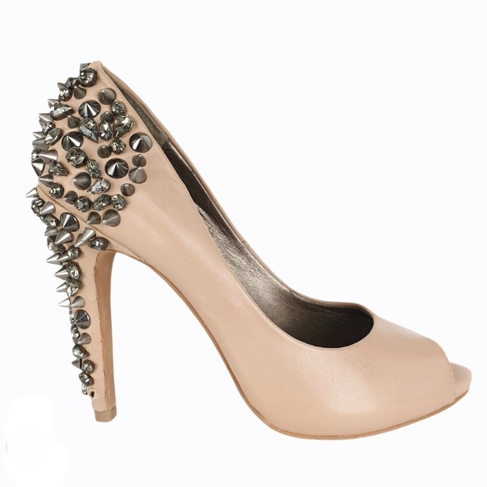 Sam Edelman Lorissa Spiked Pump Nude Leather size 10